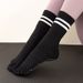 Women's Non-Slip Yoga Socks Professional Five-Finger Design For Fitness Running Pilates Mid-Calf Jump Rope Pressure Socks_desvips.com