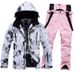 Cross-border E-commerce Suit Set For Couples, Windproof, Waterproof, Warm, Single Double Board Ski Jacket And Pants, One_desvips.com