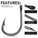 High Carbon Steel Villain Iron Plate With Barbed Rock Sea Fishing Big Fish Grouper Sturgeon Hook 10 Pieces/Bag_desvips.com