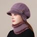 Middle-aged Elderly Women's For Autumn And Winter, Fleece-lined, Warm, Windproof, Knitted Wool Hat, Granny Rabbit Fur_desvips.com