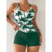 New Printed Drawstring Strap Strap Cover Slim Sexy Two-piece Swimsuit Women's Tankini_desvips.com
