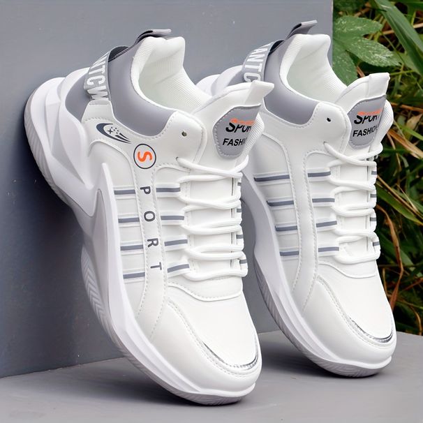 Men's Lace-up Chunky Sneakers, Dad Athletic Shoes, Shock Absorbing And Breathable Shoes For Running Basketball Workout_desvips.com