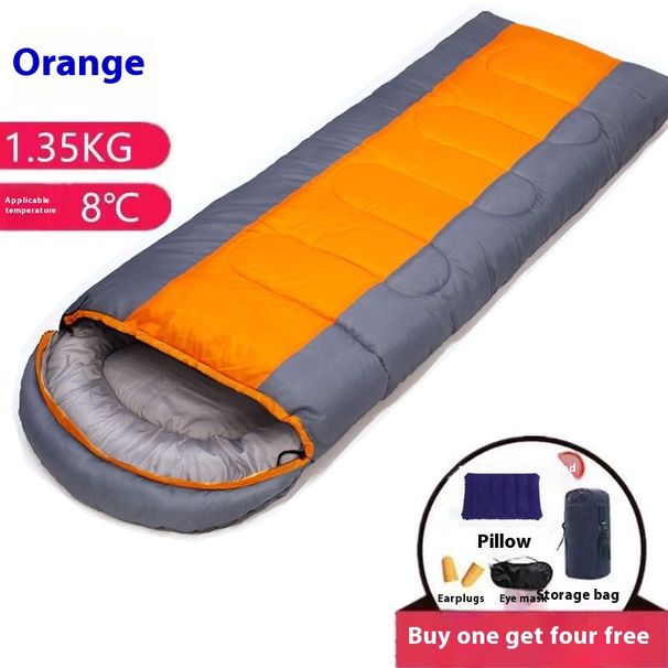Adult Winter Thickened Outdoor Camping Fishing Sleeping Bag Cold-Proof Dirt-Proof Double Nap Single Person Four Seasons_desvips.com