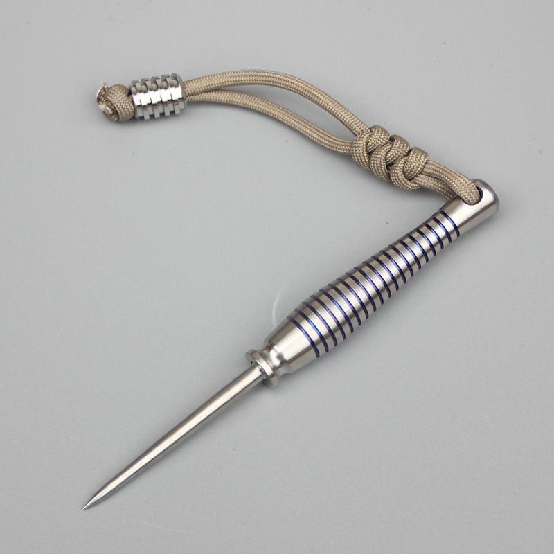 TC4 Titanium Alloy Needle, Dual-purpose Self-defense EDC Tool, CNC Paracord Pendant, Creative Window Breaker And Tea Opener_desvips.com