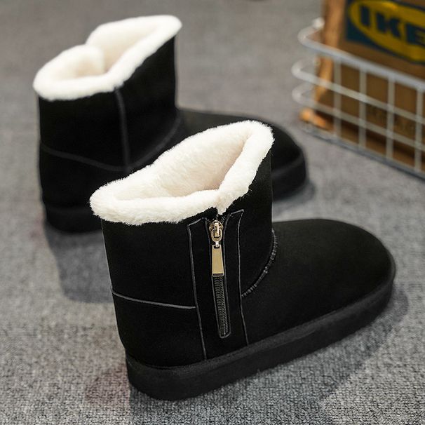 Winter Home Thickened Warm Snow Shoes Women's Cotton Slippers High-top Fleece Boots Men's Outdoor Trendy_desvips.com