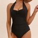 2026 New European And American Foreign Trade Solid Color Mesh Patchwork Push-Up Sexy One-Piece Bikini Swimsuit For Women_desvips.com