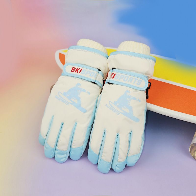 2025 New Children's Ski Gloves Winter Fleece Lined Warm Windproof Waterproof Outdoor Riding Sports Boys Girls_desvips.com