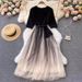 Women's Clothing new mesh dress female design sense splicing slim waist medium length first love fairy dress_desvips.com