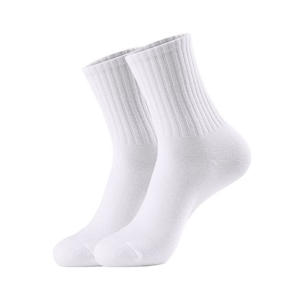 Unisex Cotton Crew Socks For Fitness & Daily Wear - Breathable, Moisture-Wicking, Odor-Resistant - Black/White (One Size Fits Most)_desvips.com