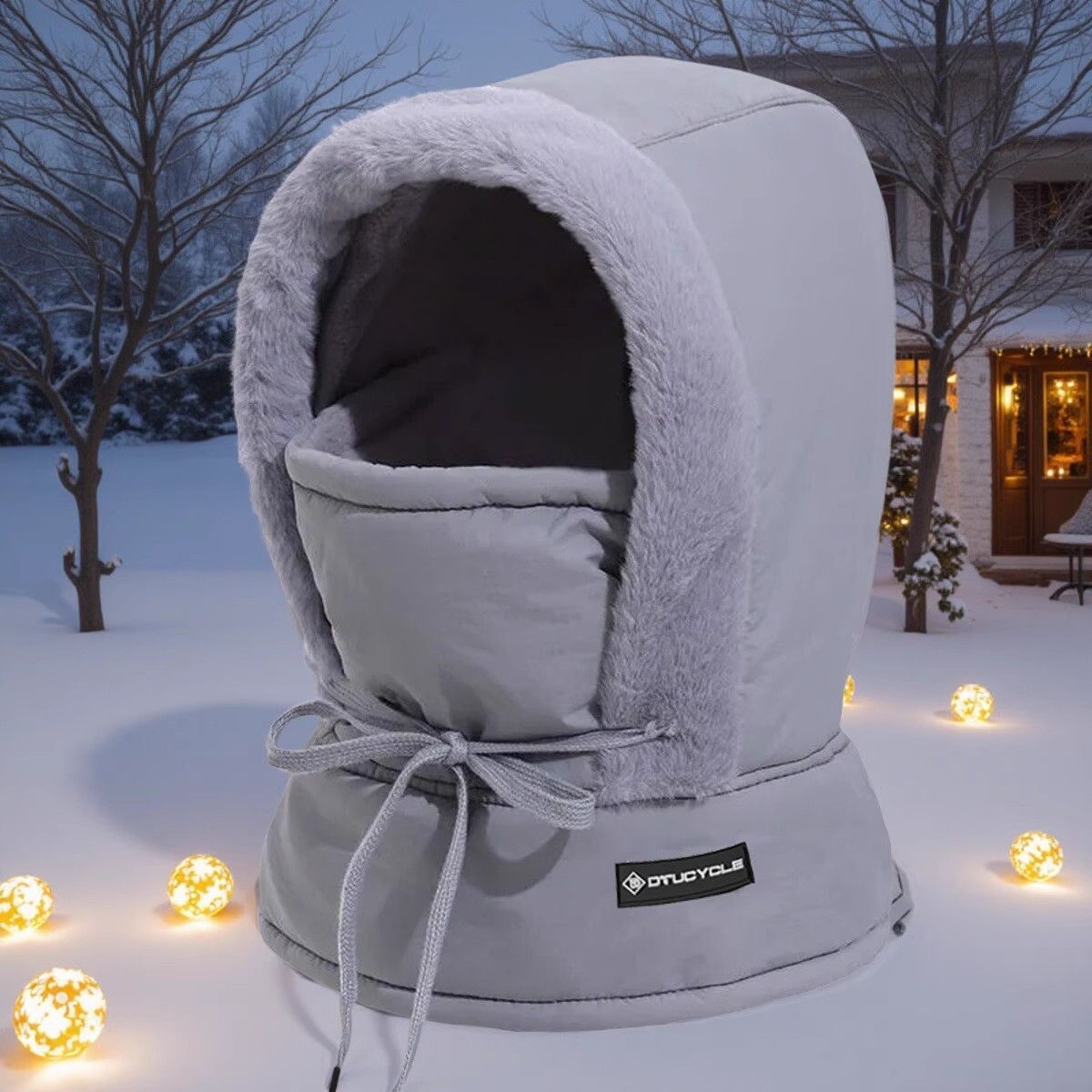 Winter Warm Hat, Lei Feng Style, Riding, Fluffy, Thickened, Cold-Resistant, Windproof Ski Face Mask Scarf One-Piece Head Cover_desvips.com