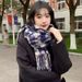 Korean Version New Couple Plaid Fashion Versatile Winter Atmosphere Warm Neck Warmer Scarf_desvips.com