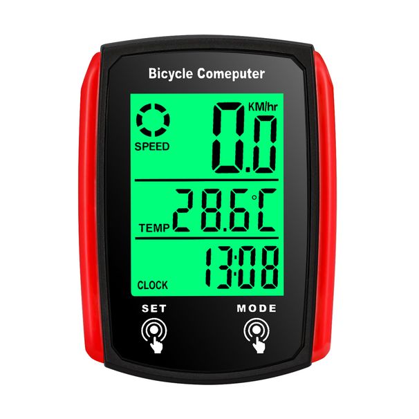 Bicycle Computer Road Backlight Waterproof Large Screen Speedometer Outdoor Mountain Bike Cycling Odometer_desvips.com