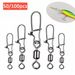 50/100PCS Pin Bearing Rolling Swivel Stainless Steel Snap Pike Fishing Accessories Connector Fishhook Lure Swivels Tackle_desvips.com