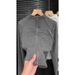 Stylish, Slimming, High-end Gray Stand-u Collar Zi-u Cardigan, 2025 Autumn New Model, Sun-rotective Yoga Slim-fit_desvips.com
