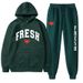 Plus Size Fashion Printed Sweatshirt Autumn Winter Fleece Warm Hoodie Casual Sports Women's Set_desvips.com