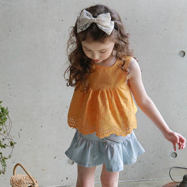 2026 Summer Strawberry Shan New Korean Style Children's Clothing For Girls, Stylish Lace Camisole In Stock_desvips.com