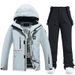 001 For Men Women, Snowboard Skiing Jacket And Pants, Warm Ski Suit Set, New Cross-Border Style_desvips.com