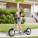 Kinderroller Scooter Tretroller Mit Verstellbarem Lenker, Großen Rädern Und Handbremse Kickscooter 12 Zoll Cityroller Für Jungen Und Mädchen Ab 5 Jahre Bis 100 Kg Metall Weiß_desvips.com