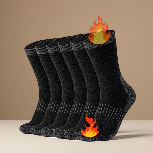 Merino Wool Thermal Both Men Women, 3 Pairs Of Fully Cushioned Winter Boot Socks, Suitable For Hiking And Working In_desvips.com