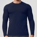 KOOSSOASIS Men's Seamless Sports Fitness Quick-Drying Breathable Long-Sleeve T-Shirt For Yoga Running Two-Tone Base Layer Top 7752_desvips.com
