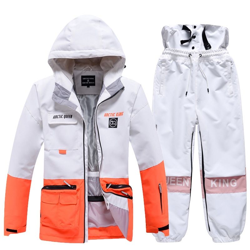 001 Set For Men Women, Couple Style, Warm Thickened, Korean Version Jacket Pants Set, Snowboard And Snow Ski Suit_desvips.com