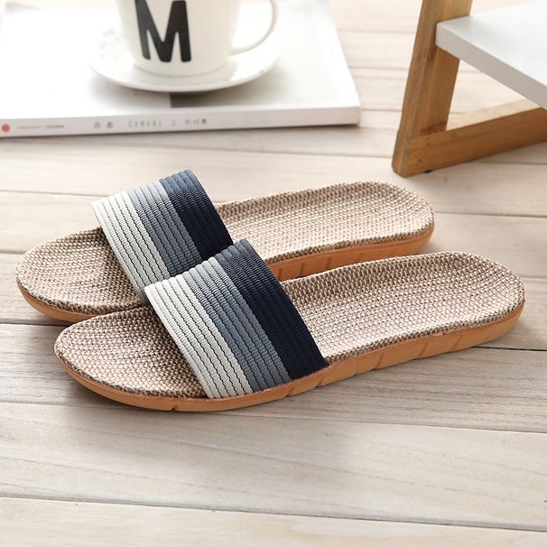 Linen House Slippers For Women - Silent Soft-Soled Indoor Shoes With Thick Cushion Comfortable Non-Slip Home Sandals For Hardwood Floors_desvips.com