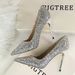 9219-1 Women's Shallow Style Mouth Pointed Toe Sparkling Sequins Sexy Slim Nightclub High Heels Single Shoes_desvips.com