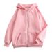 Solid Color Plain Sweatshirt Ins Style Loose Zipper Thickened Hooded Jacket_desvips.com