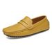 New leather bean shoes men's leisure driving shoes soft sole fashion set feet with lazy shoes_desvips.com