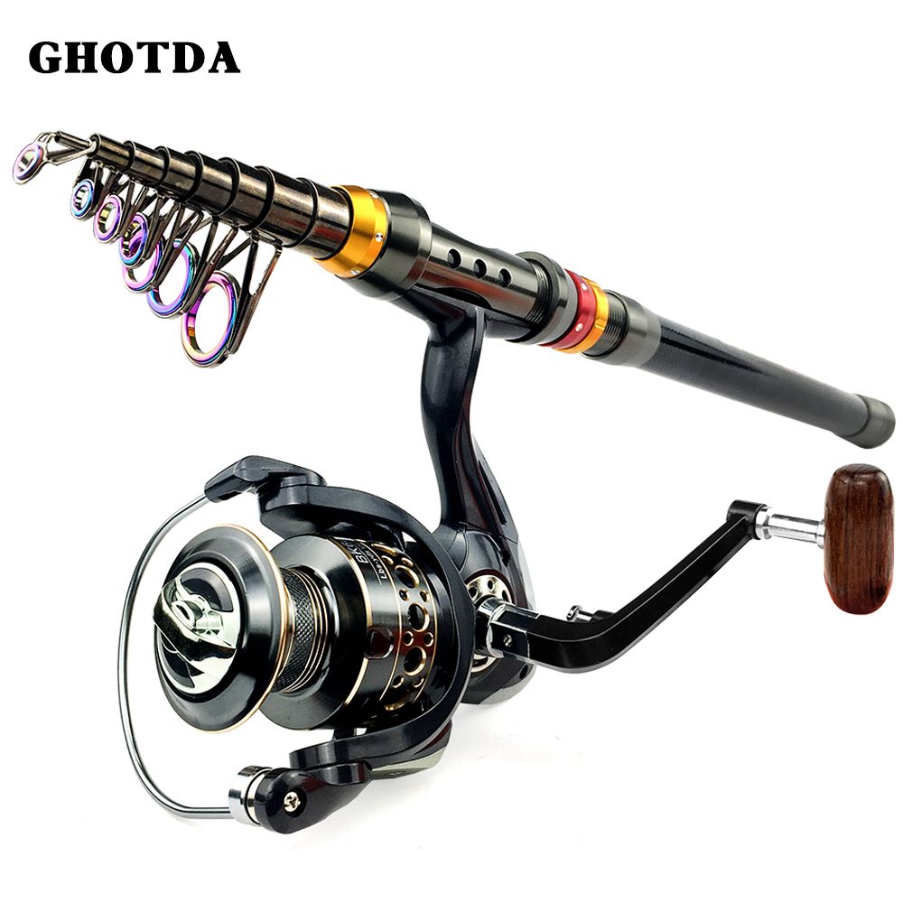 Telescopic Sea Saltwater Freshwater Professional Fishing Kit Spinning Rod And Reel Combo_desvips.com