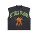 2025 New Printed Sleeve T-Shirt Vest Top Washed Vintage Versatile Casual Trendy Round Neck Short_desvips.com