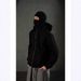 Koossoasis New Masked Design Double-layer Hooded Zipper Sweater Jacket Loose Street Men And Women, Couples_desvips.com