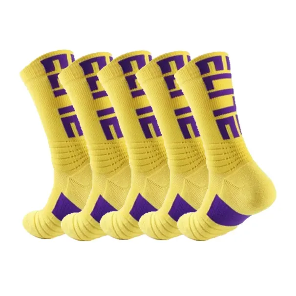 5Pairs Professional Cotton Basketball Elite Thick Sports Compression Durable Skateboard Towel Bottom Socks Stocking_desvips.com
