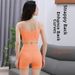 Women's Seamless Elastic Bandeau Yoga Exercise Set High Waist Tummy Control Square Pants Hip Lifting Beautiful Back Bra_desvips.com