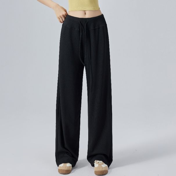 European And American Style Lazy Fit Sports Fitness Yoga Wide Leg Loose Straight Floor-Length Slimming Casual Pants For_desvips.com