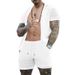 Men's hollowed out perspective cool casual thin men's short sleeved shorts set_desvips.com