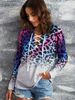 Winter New Gradient Color Sweatshirt For Women Trendy Leopard Print Tie Pullover Hoodie_desvips.com