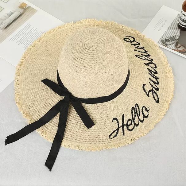 Beach Vacation Wide Brim For Women 2025 Spring New Sunshade Sun Protection French Woven Straw Hat Trendy_desvips.com