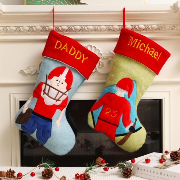 001 Qiaoding Decorative Basketball Sports Elements Christmas Socks Baseball Football Gift Bags Window Display_desvips.com