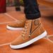 2025 Spring New Martin Boots Belt Buckle Trendy Board Korean High Top British Style Casual Men's Shoes_desvips.com
