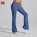 High Waist Tight Nude Hip Lift Yoga Flared Pants For Women Summer Dance Fitness Outdoor Sports Split Trousers_desvips.com