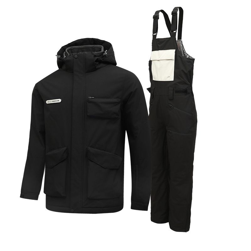 Suit Set Winter Snowboard And Waterproof Windproof Skiing Mountaineering Thermal Bib Ski Pants Unisex_desvips.com