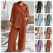 Women's Clothing nine quarter sleeve shirt loose pants two piece suit_desvips.com