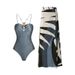 New Positioning Print Swimsuit Women's One-piece Belly Cover-up Slimming Sexy Sunscreen Gauze Skirt Beach Bikini Set_desvips.com