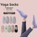 Solid Color Cotton Dance Yoga Boat Socks With Dotted Adhesive Non-Slip Cross Straps For Aerobics Fitness & Body Building_desvips.com