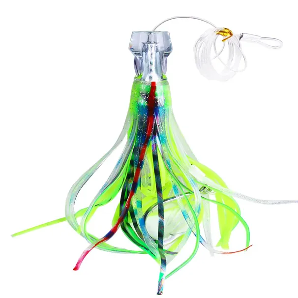 1pcs 65g/100g Resin Head Octopus Soft Skirt Lure Deep Sea Boat Fishing Big Trolling Bait For Tuna Wahoo Fast Sinking_desvips.com
