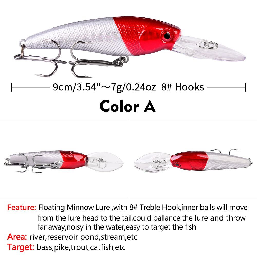Floating Minnow Plastic Hard 9cm/7g Lure Bionic For Bass And Perch Freshwater Saltwater Fishing Bait_desvips.com