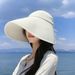 Women's Summer With Large Brim, Color-blocking Sun Outdoor Hiking, UV Protection Fisherman Hat For Vacation And Beach_desvips.com