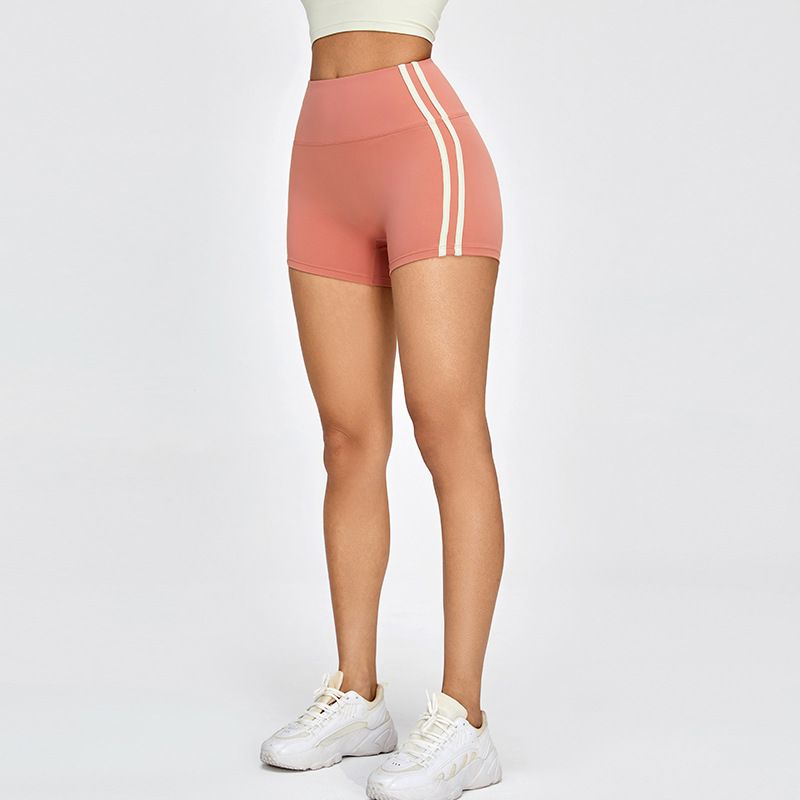New Yoga Tight Peach Hip Lifting Hot Pants Contrast Color Breathable Fitness Quick Drying Sports Shorts_desvips.com
