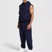 Men's Clothing Street Fashion Old Full Print Floral Sleeveless Hooded Trousers Suit_desvips.com